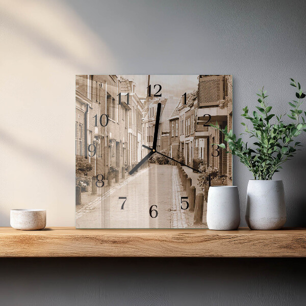 Reloj de vidrio Avenida Sepia
