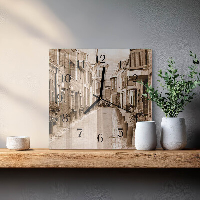 Reloj de vidrio Avenida Sepia
