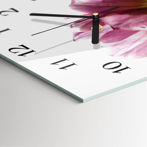 Reloj de vidrio tulipanes