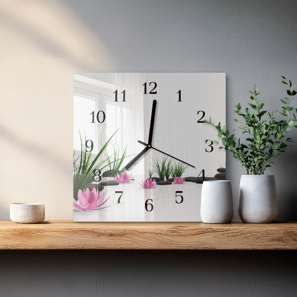 Reloj de vidrio Flor de loto