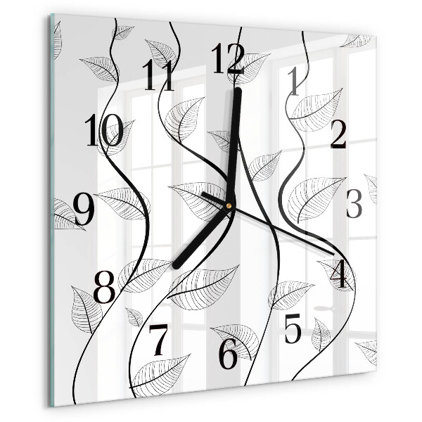 Reloj de vidrio El arte de las hojas