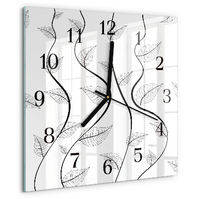 Reloj de vidrio El arte de las hojas