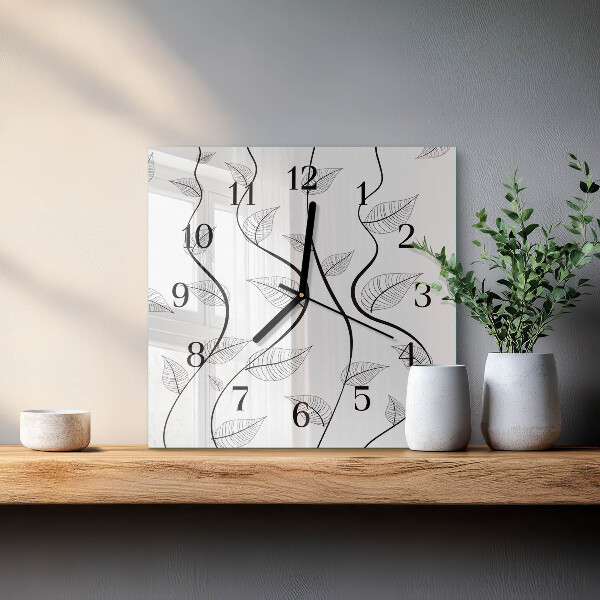 Reloj de vidrio El arte de las hojas