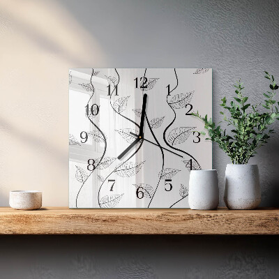 Reloj de vidrio El arte de las hojas