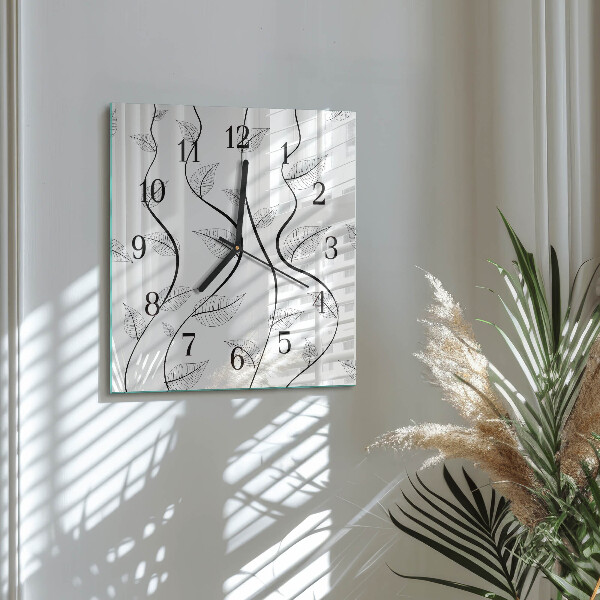 Reloj de vidrio El arte de las hojas