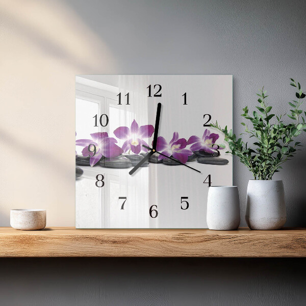 Reloj de vidrio Orquídea