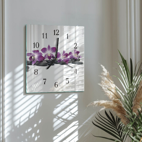 Reloj de vidrio Orquídea