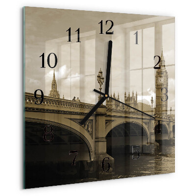 Reloj de vidrio Puente Sepia