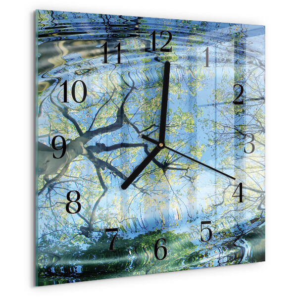 Reloj de vidrio Árboles Agua