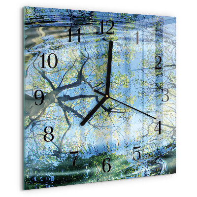 Reloj de vidrio Árboles Agua