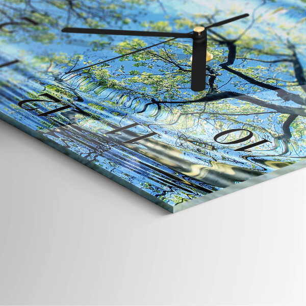 Reloj de vidrio Árboles Agua