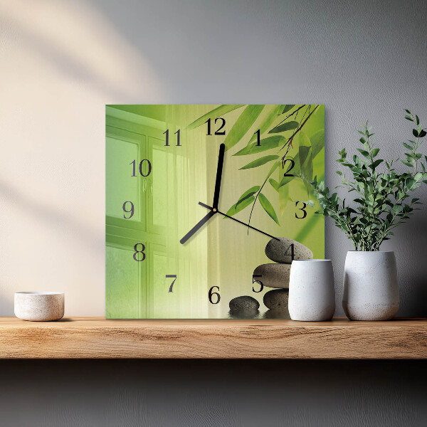 Reloj de vidrio Piedras de bambú