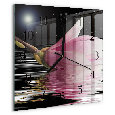 Reloj de vidrio Flor de magnolia
