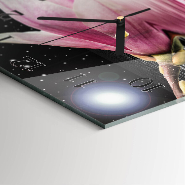 Reloj de vidrio Flor de magnolia