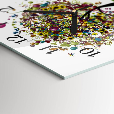 Reloj de vidrio Árbol colorido