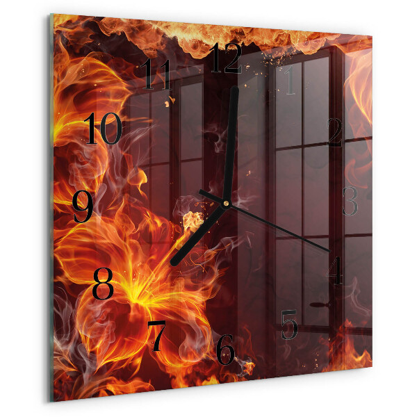 Reloj de vidrio Flores de fuego