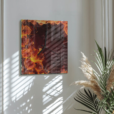 Reloj de vidrio Flores de fuego