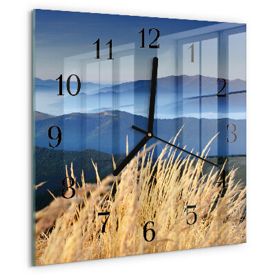 Reloj de vidrio Montañas Hierba