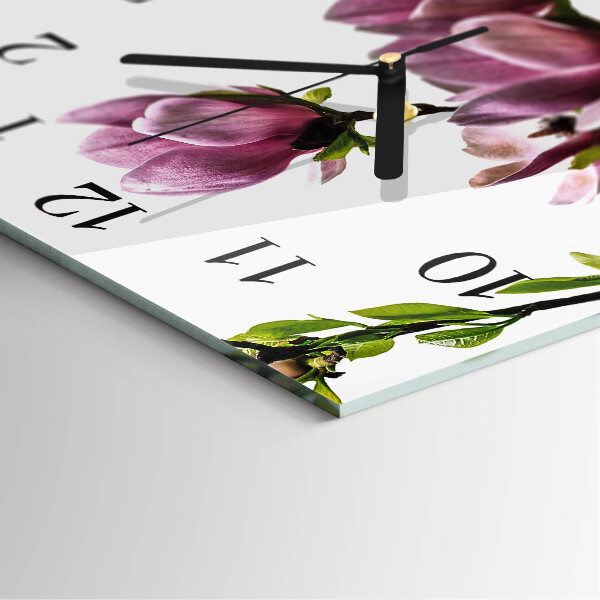 Reloj de vidrio Flor de magnolia
