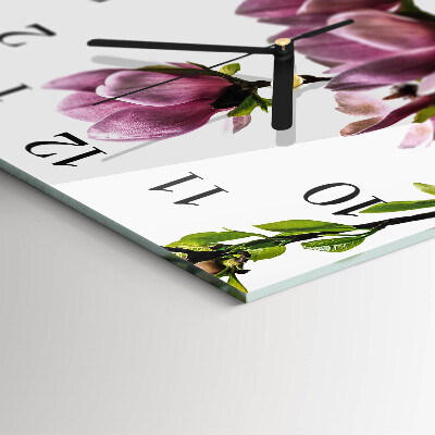 Reloj de vidrio Flor de magnolia