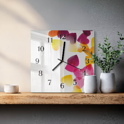 Reloj de vidrio Corazones coloridos