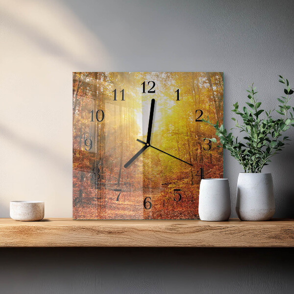 Reloj de vidrio Bosque otoñal