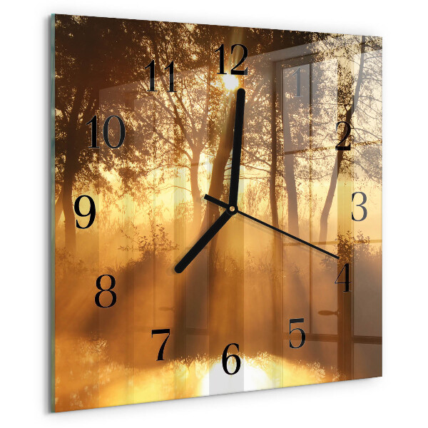 Reloj de vidrio Árboles Niebla