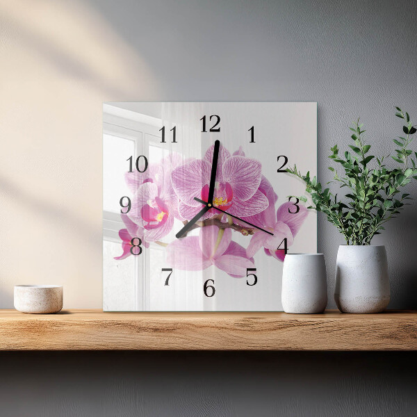 Reloj de vidrio Orquídeas
