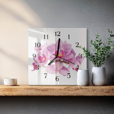 Reloj de vidrio Orquídeas