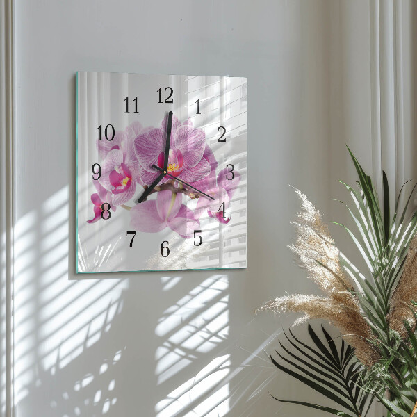 Reloj de vidrio Orquídeas