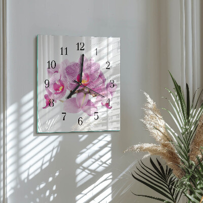 Reloj de vidrio Orquídeas