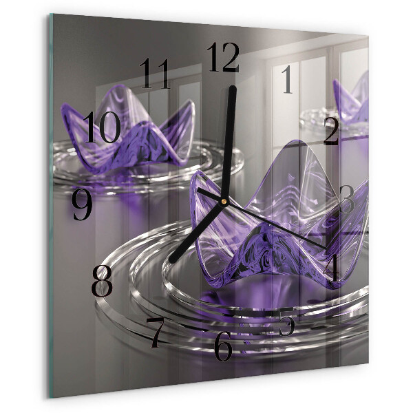 Reloj de vidrio Flores de cristal