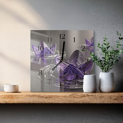 Reloj de vidrio Flores de cristal