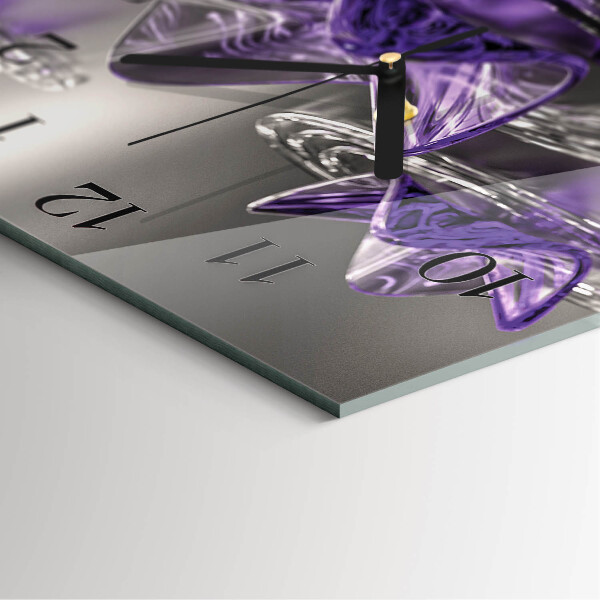 Reloj de vidrio Flores de cristal
