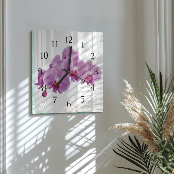 Reloj de vidrio Orquídea