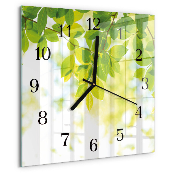Reloj de vidrio Hojas