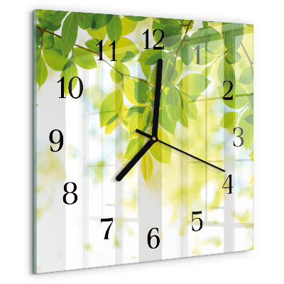 Reloj de vidrio Hojas