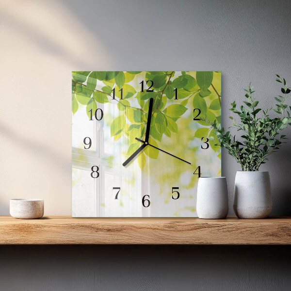 Reloj de vidrio Hojas