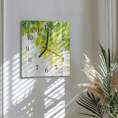 Reloj de vidrio Hojas