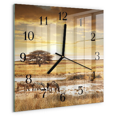 Reloj de vidrio cebras
