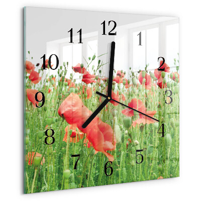 Reloj de vidrio Amapolas