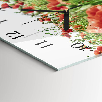 Reloj de vidrio Amapolas