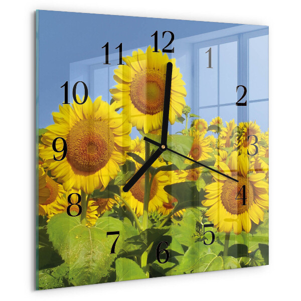 Reloj de vidrio Girasoles