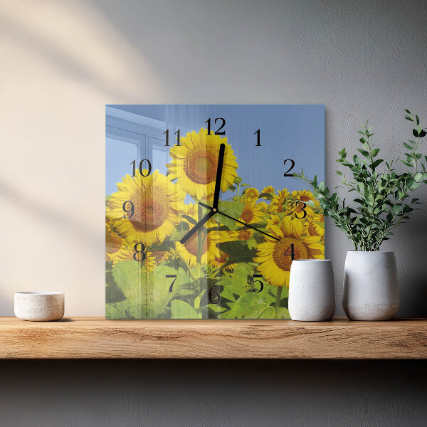 Reloj de vidrio Girasoles