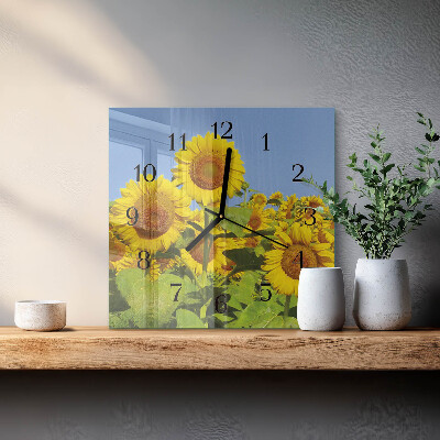 Reloj de vidrio Girasoles