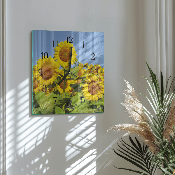 Reloj de vidrio Girasoles