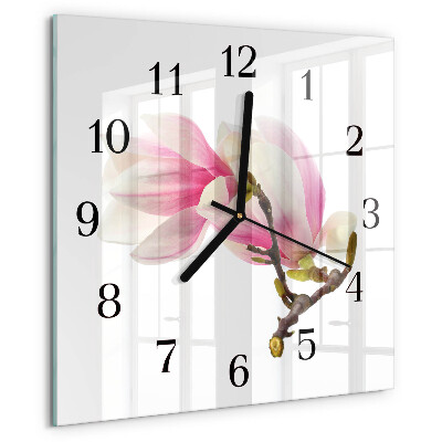 Reloj de vidrio Flor de magnolia