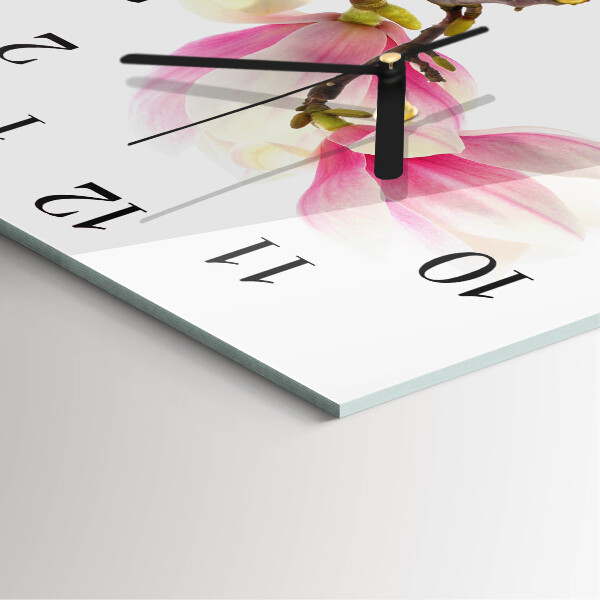 Reloj de vidrio Flor de magnolia