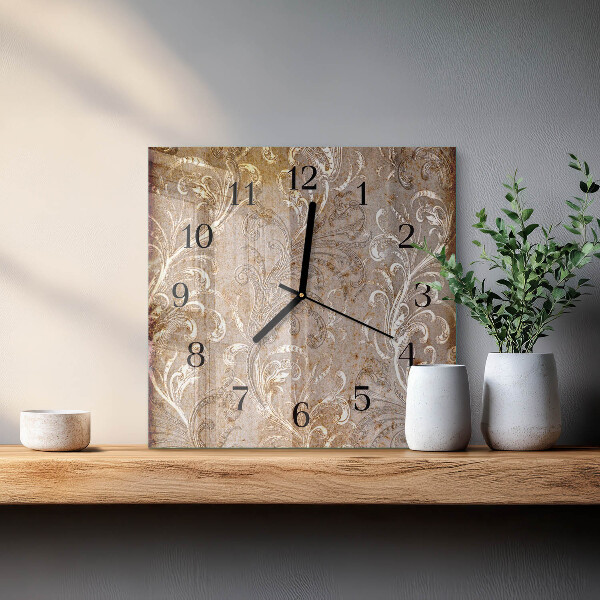Reloj de vidrio Patrón de flores