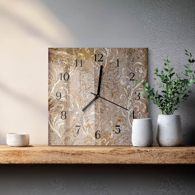Reloj de vidrio Patrón de flores